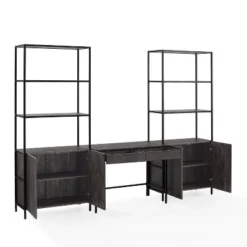 3pc Jacobsen Desk And Large Etagere Set Brown Ash - Crosley 25 3pc Jacobsen Desk And Large Etagere Set Brown Ash - Crosley -Office Furniture GUEST 3764bdc1 975d 4eb6 aef4 9d7079d43591