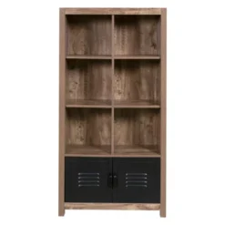 59.45" Norwood Range Bookshelf Wood And Black Metal Oak - OneSpace 10 59.45" Norwood Range Bookshelf Wood And Black Metal Oak - OneSpace -Office Furniture GUEST 385a3a4b 30d2 4920 9a3a ade2ad83ece6