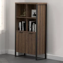 63" Pattinson 4 Shelf Cabinet Bookcase Walnut - Coaster