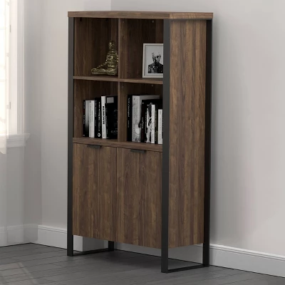 63" Pattinson 4 Shelf Cabinet Bookcase Walnut - Coaster 3 63" Pattinson 4 Shelf Cabinet Bookcase Walnut - Coaster