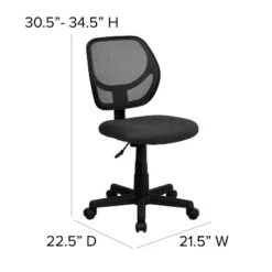 Flash Furniture Low Back Gray Mesh Swivel Task Office Chair With Curved Square Back -Office Furniture GUEST 396b7163 dd72 438e 9e18 8eacc15fa14c