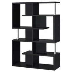 Hoover 5 Shelf Zig Zag Bookcase With Chrome Details - Coaster 20 Hoover 5 Shelf Zig Zag Bookcase With Chrome Details - Coaster -Office Furniture GUEST 3a74e517 a878 47ee b0d3 b4d6d889d20f