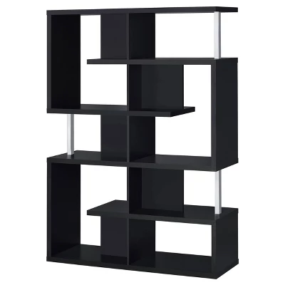 Hoover 5 Shelf Zig Zag Bookcase With Chrome Details - Coaster 9 Hoover 5 Shelf Zig Zag Bookcase With Chrome Details - Coaster - Image 7