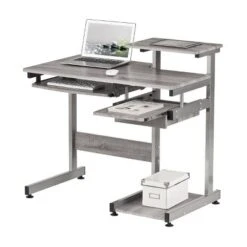 Complete Computer Workstation Desk Gray - Techni Mobili -Office Furniture GUEST 3b9f946f 5bee 428f b78d 721ef827e0bb