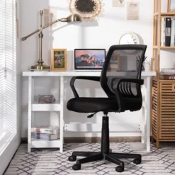 Costway Height Adjustable Mid-Back Mesh Chair Executive Chair W/ Lumbar Support 13 Costway Height Adjustable Mid-Back Mesh Chair Executive Chair W/ Lumbar Support -Office Furniture GUEST 3e45ec95 b804 4e6f aac5 afd9d414cd2d