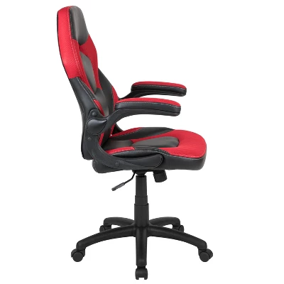 BlackArc Gamma Gaming Desk & Chair Set - Black & Red High Back Gaming Chair With Flip-Up Arms; Desk With Detachable Headphone Hook/Cupholder 5 BlackArc Gamma Gaming Desk & Chair Set - Black & Red High Back Gaming Chair With Flip-Up Arms; Desk With Detachable Headphone Hook/Cupholder - Image 3