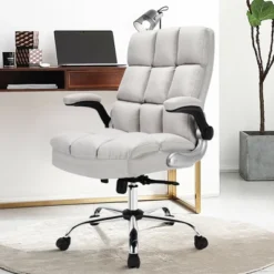 Costway High Back Big & Tall Office Chair Adjustable Swivel W/Flip-up Arm -Office Furniture GUEST 409499a7 f693 4d35 ac70 e4cc9a1c9e1c