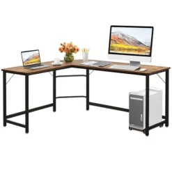 Costway L-Shaped Computer Desk Corner Workstation Study Gaming Table Home Office -Office Furniture GUEST 411e099b dc9d 4cd9 b943 38c40f08a9f0
