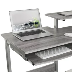 Complete Computer Workstation Desk Gray - Techni Mobili -Office Furniture GUEST 418819e8 8a4c 494d 98a4 7b6a08b8e5aa