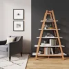 66" Carlie Wood 5-Shelf Ladder Display Bookshelf Medium Pine/Matte White- Nathan James 1 66" Carlie Wood 5-Shelf Ladder Display Bookshelf Medium Pine/Matte White- Nathan James -Office Furniture GUEST 421e554d 6d52 4f7b 99f2 8aff21f3235a