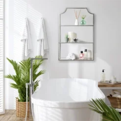 20" X 30" Ciel Tiered Wall Shelf Silver - Kate & Laurel All Things Decor -Office Furniture GUEST 42ca4eec 28e0 42ce 8acb cdfa23c54f42