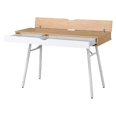 Modern Multi Storage Computer Desk With Storage Beige/White - Techni Mobili 3 Modern Multi Storage Computer Desk With Storage Beige/White - Techni Mobili