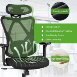 Costway Ergonomic High Back Mesh Office Chair W/ Adjustable Lumbar Support -Office Furniture GUEST 439c294a 31f2 430d 99a4 f9b01fc04613