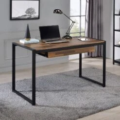 Eriboll Writing Desk With 1 Drawer And USB Plug Sand Black/Natural Tone - HOMES: Inside + Out