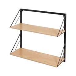 Honey-Can-Do 2 Tier Laundry Shelf With Wood Light Oak -Office Furniture GUEST 45be4f8a 3410 4dc4 91f0 6761f33ecb66