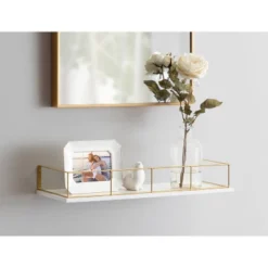 24" X 8" Benbrook Decorative Wall Shelf White - Kate & Laurel All Things Decor -Office Furniture GUEST 4658982c e2b5 4b58 8756 18803436d1ab