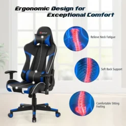 Costway X-Shaped Gaming Desk & Racing Style Massage Chair Set Home Office Black+White/Blue/Grey/Red -Office Furniture GUEST 4773d83d a492 4896 bace 14bfb3204862