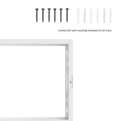 Floating Shelves- Open Cube Wall Shelf Set With Hidden Brackets, 3 Sizes To Display Décor, Photos, More- Hardware Included By Lavish Home (White) 13 Floating Shelves- Open Cube Wall Shelf Set With Hidden Brackets, 3 Sizes To Display Décor, Photos, More- Hardware Included By Lavish Home (White) -Office Furniture GUEST 482dfefd 9a76 4855 9200 0621b6b0dcd2