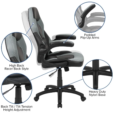 Emma And Oliver Gaming Desk & Chair Set With Cup Holder, Headphone Hook, And Monitor Stand 4 Emma And Oliver Gaming Desk & Chair Set With Cup Holder, Headphone Hook, And Monitor Stand - Image 2