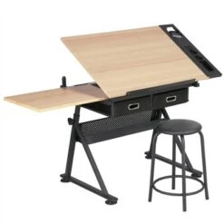 Yaheetech Drafting Table & Stool Set All-in-One Drawing Table -Office Furniture GUEST 4b246197 5d30 4c18 a95b f06228915436