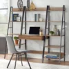 3pc Denton Ladder Desk And Shelf Walnut/Black - Buylateral -Office Furniture GUEST 4b6f4325 ba09 4e99 9853 19050a76ff99