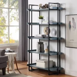 Kellare 5 Shelf Contemporary Bookcase - HOMES: Inside + Out