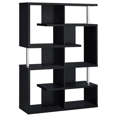 Hoover 5 Shelf Zig Zag Bookcase With Chrome Details - Coaster 7 Hoover 5 Shelf Zig Zag Bookcase With Chrome Details - Coaster - Image 5