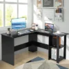 Tangkula L-Shaped Office Computer Desk W/ Spacious Desktop & 2-Tier Open Shelves Black 2 Tangkula L-Shaped Office Computer Desk W/ Spacious Desktop & 2-Tier Open Shelves Black -Office Furniture GUEST 4c5478e7 2a7c 42d2 adaa d513a8fa7e72