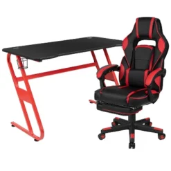 Flash Furniture Gaming Desk With Cup Holder/Headphone Hook & Reclining Back/Arms Gaming Chair With Footrest -Office Furniture GUEST 4c91d230 7213 4d68 8c2b 02f3b68e8082