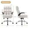 Costway High Back Big & Tall Office Chair Adjustable Swivel W/Flip-up Arm -Office Furniture GUEST 4d14a096 4a8b 417d aa57 ba4456ba2344