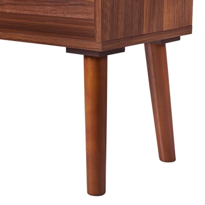 58" Kingston Bookshelf With Faux Marble Top Solid Wood Leg Walnut - Teamson Home 5 58" Kingston Bookshelf With Faux Marble Top Solid Wood Leg Walnut - Teamson Home - Image 3