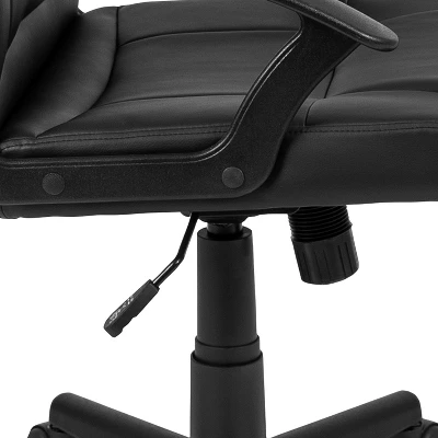 Emma And Oliver Mid-Back Black LeatherSoft-Padded Task Office Chair With Arms 8 Emma And Oliver Mid-Back Black LeatherSoft-Padded Task Office Chair With Arms - Image 6