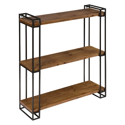 30" X 26" Lintz Wood And Metal Floating Wall Shelves - Kate And Laurel All Things Decor 6 30" X 26" Lintz Wood And Metal Floating Wall Shelves - Kate And Laurel All Things Decor - Image 4
