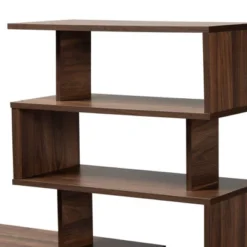 Foster Wood Storage Desk With Shelves Walnut/Brown - Baxton Studio -Office Furniture GUEST 519e1296 786e 423d 8f08 454e7f8b71c7