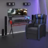 Costway Gaming Desk & Chair Set 48'' Computer Desk & Massage Recliner Chair Black + White/Blue/Pink/Red -Office Furniture GUEST 51cb364a 2931 4c6d bb3b fad7249cf221