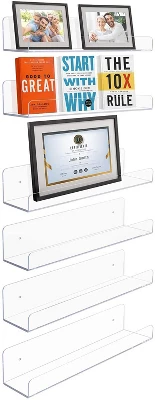 Sorbus Acrylic Wall Ledge Floating Shelf 7 Sorbus Acrylic Wall Ledge Floating Shelf - Image 5