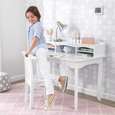KidKraft Avalon Desk With Hutch White 3 KidKraft Avalon Desk With Hutch White