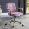 Simple Relax Top Grain Leather Office Chair With Armrests In Pink And Gold 1 Simple Relax Top Grain Leather Office Chair With Armrests In Pink And Gold -Office Furniture GUEST 53d70f5f a18b 45b5 8660 ebafd6b87316