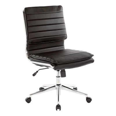 Armless Mid Back Manager's Faux Leather Chair With Chrome Base - OSP Designs 11 Armless Mid Back Manager's Faux Leather Chair With Chrome Base - OSP Designs - Image 9