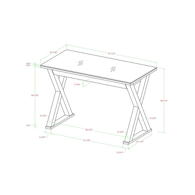 Glass Top Writing Desk With Drawer - Saracina Home 11 Glass Top Writing Desk With Drawer - Saracina Home - Image 9