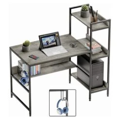 Bestier Computer Office Desk Workstation With Side Storage Shelves & Hook -Office Furniture GUEST 54d2ade6 6282 4a80 87a3 dcd074588c77