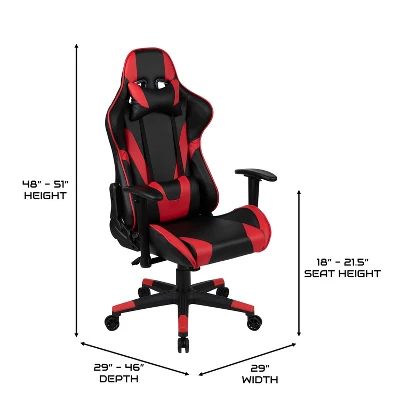 BlackArc Bravo Red Gaming Desk & Chair Set: High Back Gaming Chair With Lumbar Support & Adjustable Arms; Desk With Cupholder/Headphone Hook 10 BlackArc Bravo Red Gaming Desk & Chair Set: High Back Gaming Chair With Lumbar Support & Adjustable Arms; Desk With Cupholder/Headphone Hook - Image 8