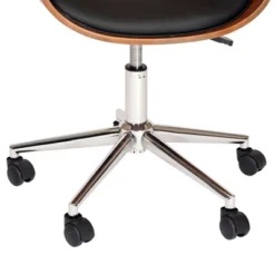 Julian Modern Chair Black/Walnut Veneer Back/Chrome - Armen Living -Office Furniture GUEST 598de788 4009 43f5 b7bd d5482f9cf97b