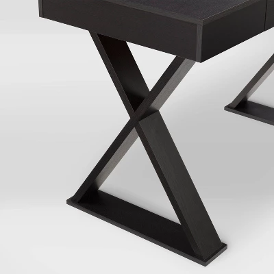 Folio Cross Leg Farmhouse Desk Rich Brown - CorLiving 8 Folio Cross Leg Farmhouse Desk Rich Brown - CorLiving - Image 6