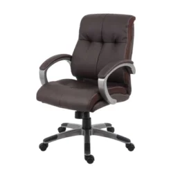 Double Plush Mid Back Executive Chair Brown - Boss Office Products -Office Furniture GUEST 5dd557dd bbe8 4d5d 8e78 67c764367845