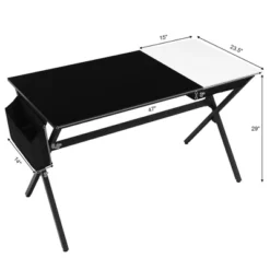 Costway Computer Desk Writing Study Laptop Table W/ Drawer & Storage Bag WalnutBlack -Office Furniture GUEST 61006814 2025 4a9a a36e 4a14f1131eff