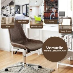 Costway Mid Back Office Chair Armless Adjustable PU Leather Task Swivel Chair 13 Costway Mid Back Office Chair Armless Adjustable PU Leather Task Swivel Chair -Office Furniture GUEST 6208ee6a 8fe7 45fa b3cf 7b4a985f4506