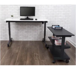 Stand Up Desk Store 3-Shelf Rolling Desk Return Side Desk Organizer And Bookcase On Wheels 7 Stand Up Desk Store 3-Shelf Rolling Desk Return Side Desk Organizer And Bookcase On Wheels -Office Furniture GUEST 634490c4 d1a2 49fd 94af 8c3115fe3832