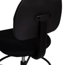 Emma And Oliver Black Fabric Mid-Back Drafting Chair With Back Depth Adjustment, Height Adjustable Swivel Seat And Footring -Office Furniture GUEST 637a367f 50b7 4af6 849b e3a5aad125be