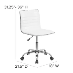 Flash Furniture 48" Wide Black Electric Height Adjustable Standing Desk With Designer Armless White Ribbed Swivel Task Office Chair -Office Furniture GUEST 64ce38db 1aa9 45c2 b526 421f9337f259
